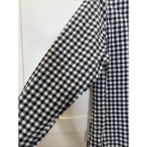 Old Navy Women’s Gingham Plaid Button Down Shirt XL Black White - Picture 4 of 16